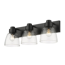 Golden 0314-BA3 BLK-CLR - Golden Lighting Remy 3-light Vanity in Matte Black